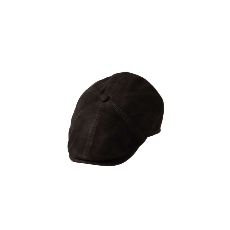 Baeza men's black leather cap | leather gatbsy men cap | Fernández y ROCHE