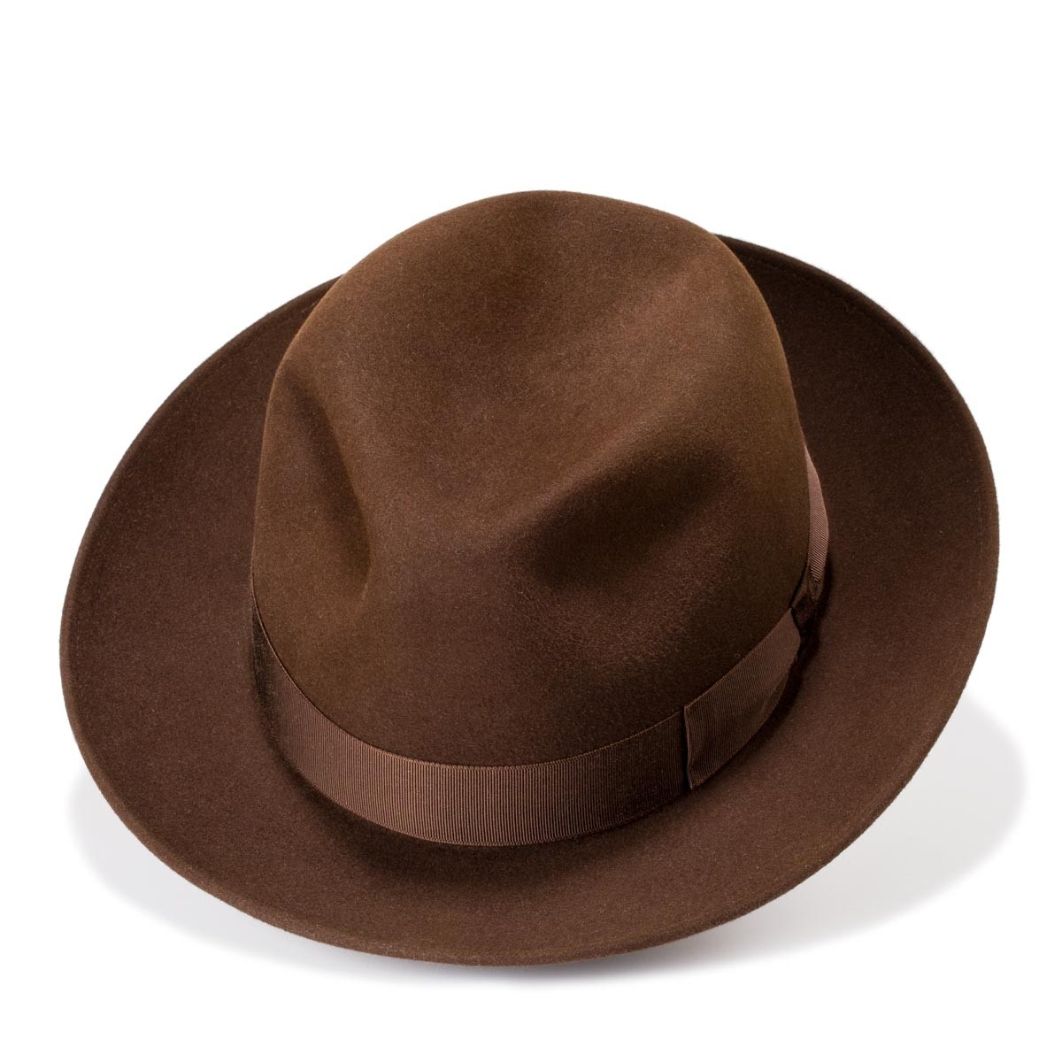 Nic brown felt fedora style hat. Handmande in Spain. Fernandez y Roche
