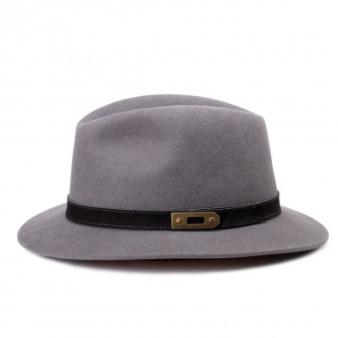 Arosa sombrero fieltro de pelo estilo copa diamante color gris acero. Hecho en España. Fernández y Roche