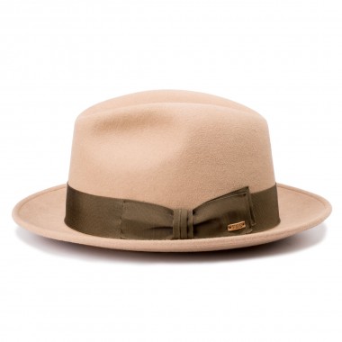 Efren Trilby style felt hat with a Otter color. Handmade in Spain. Fernandez y Roche