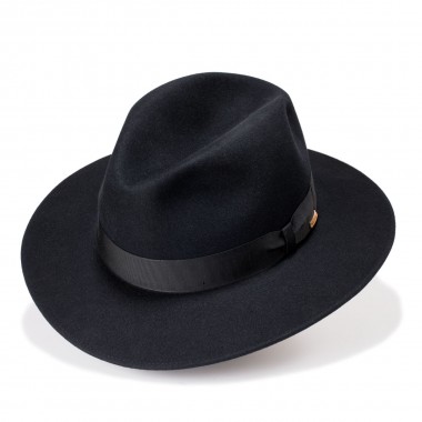 Albi sombrero fieltro de pelo estilo Copa Partida en un magnifico color negro. Hecho en España. Fernández y Roche