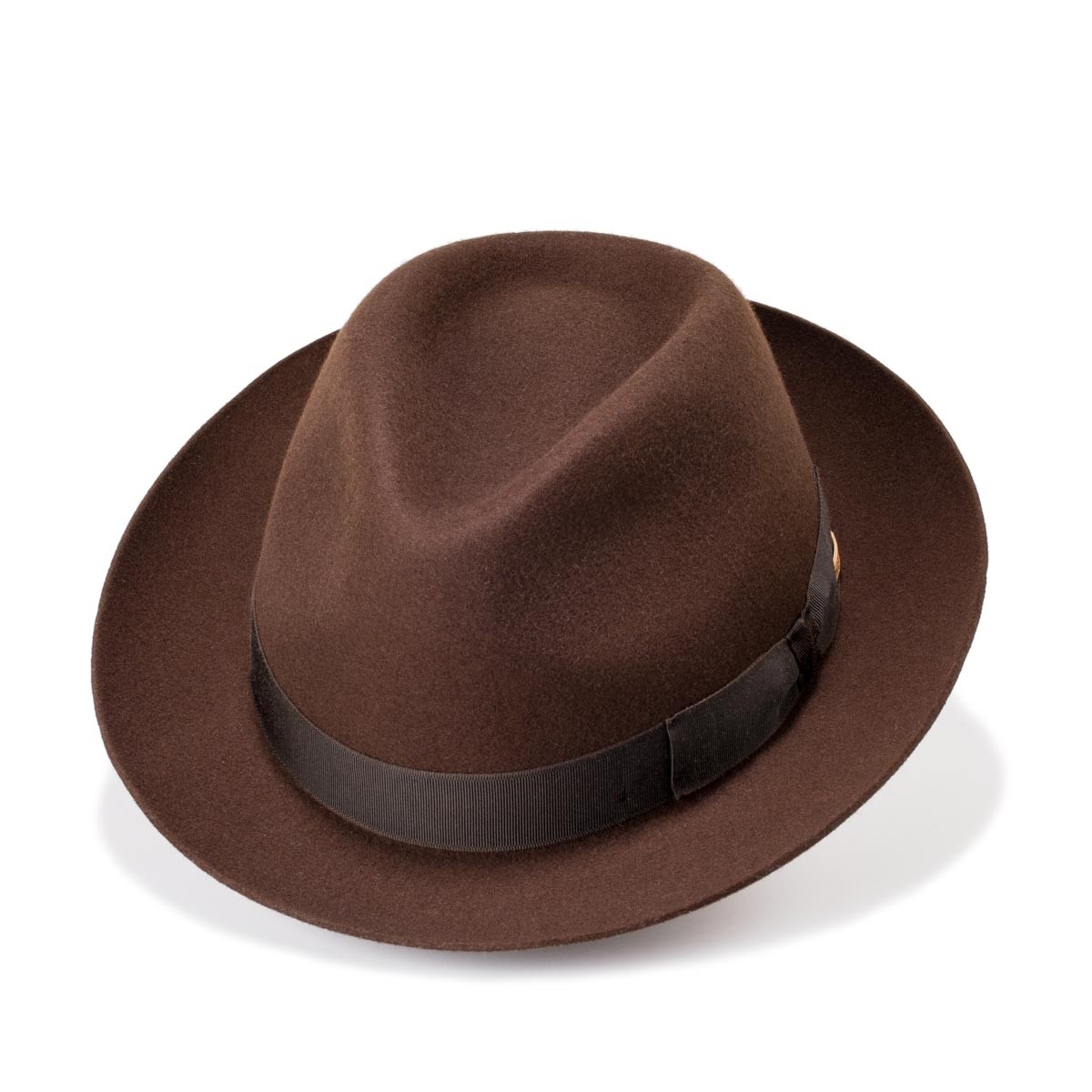Can brown Trilby style wool felt hat. Fernandez y Roche