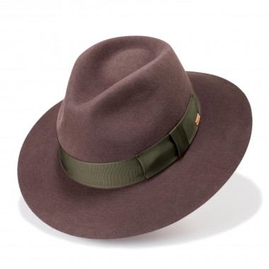 Lannion sombrero fieltro estilo gota de agua color roble. Hecho a mano. Fernández y Roche
