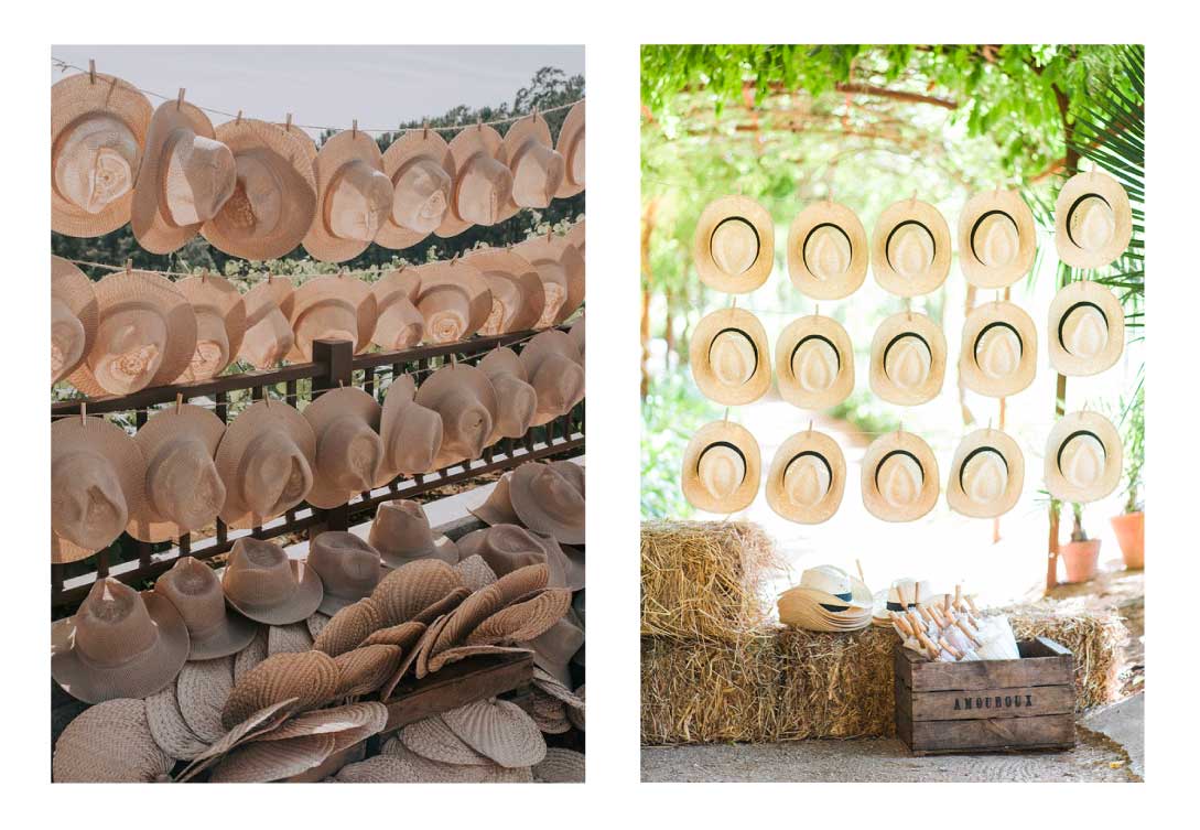 sombreros para bodas hat wall
